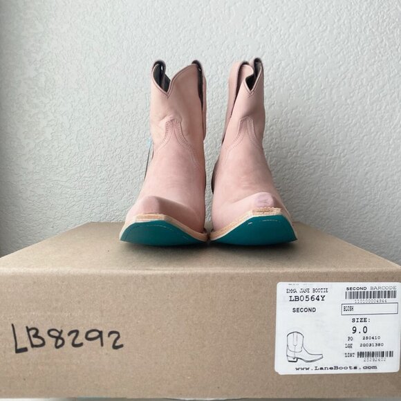 Lane EMMA JANE Womens Cowboy Bootie 9 Western Pink Cowgirl Short Ankle Boots - Picture 10 of 11